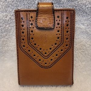 Vintage Prince Gardner Genuine Cowhide Brown Leather Trifold Wallet Billfold